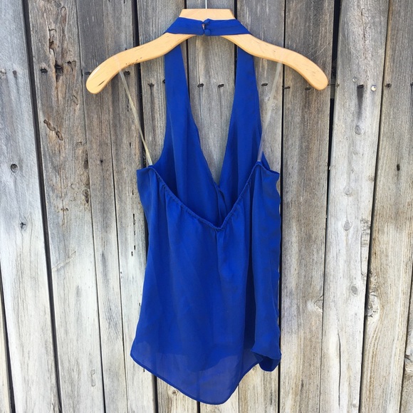 NWT Parker Wales Halter Top Silk Blue M - Picture 10 of 16